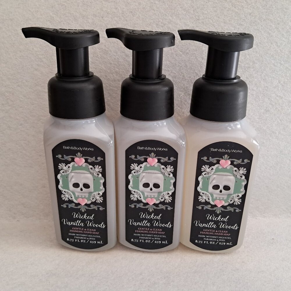 3x Bath & Body Works WICKED VANILLA WOODS Gentle Foaming Hand Soap 8.75 …